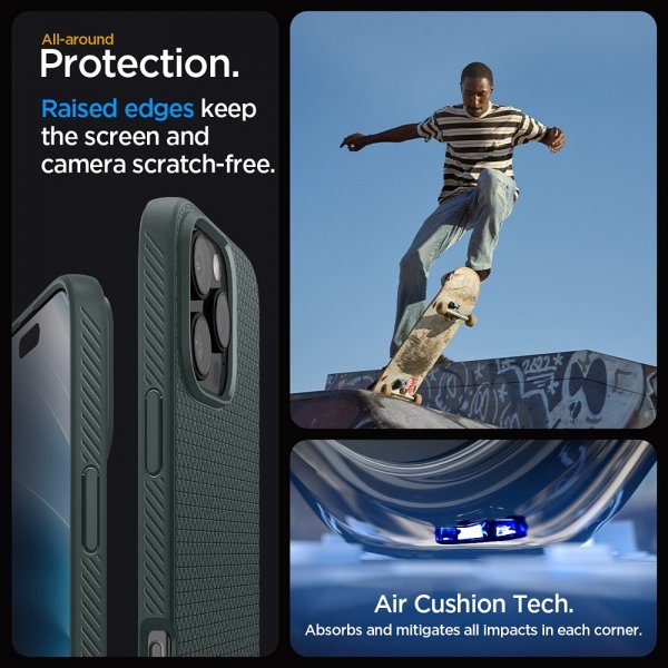 Spigen iPhone 16 Pro Max Deksel Liquid Air Abyss Green