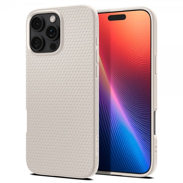 Spigen iPhone 16 Pro Max Deksel Liquid Air Natural Titanium