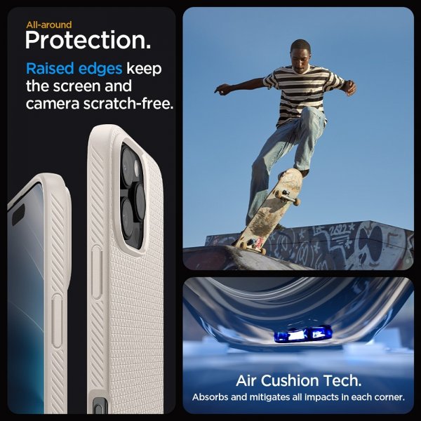 Spigen iPhone 16 Pro Max Deksel Liquid Air Natural Titanium