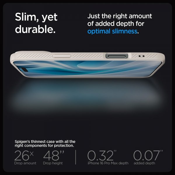 Spigen iPhone 16 Pro Max Deksel Liquid Air Natural Titanium