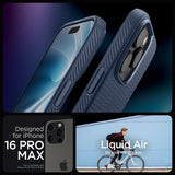 Spigen iPhone 16 Pro Max Deksel Liquid Air Navy Blue