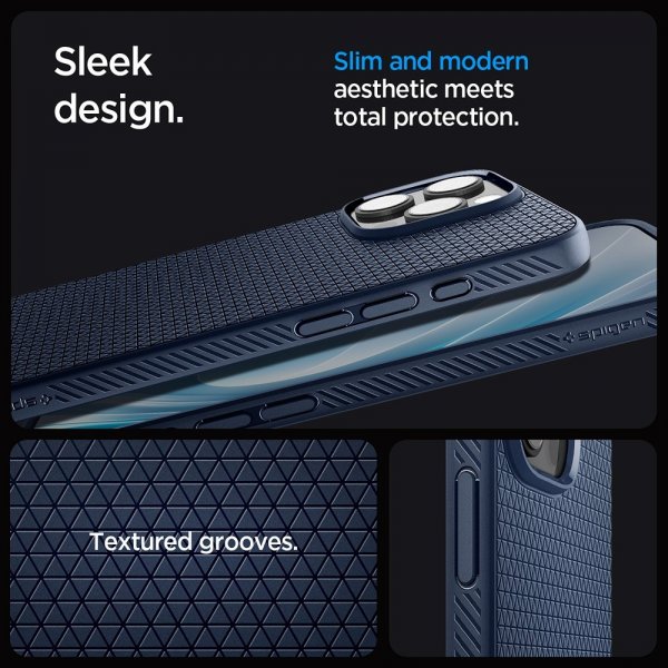 Spigen iPhone 16 Pro Max Deksel Liquid Air Navy Blue