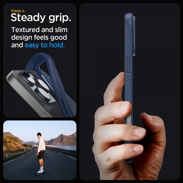 Spigen iPhone 16 Pro Max Deksel Liquid Air Navy Blue