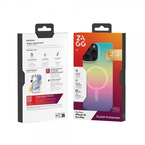 Zagg iPhone 16 Pro Max Deksel Milan Snap Iridescent