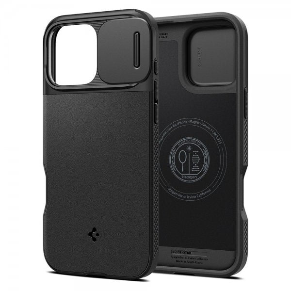 Spigen iPhone 16 Pro Max Deksel Optik Armor MagFit Svart