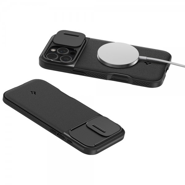 Spigen iPhone 16 Pro Max Deksel Optik Armor MagFit Svart
