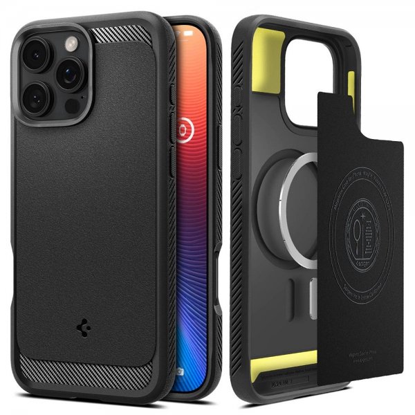 Spigen iPhone 16 Pro Max Deksel Rugged Armor MagFit Matte Black