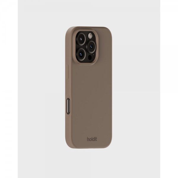 holdit iPhone 16 Pro Max Deksel Silikon Mocha Brown