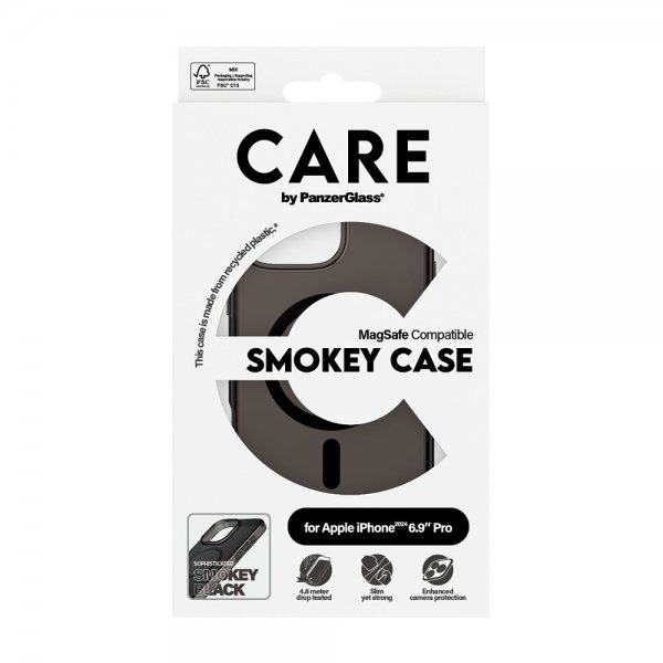 CARE by PanzerGlass iPhone 16 Pro Max Deksel Smokey MagSafe Svart