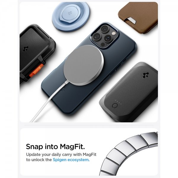 Spigen iPhone 16 Pro Max Deksel Thin Fit MagFit Metal Slate