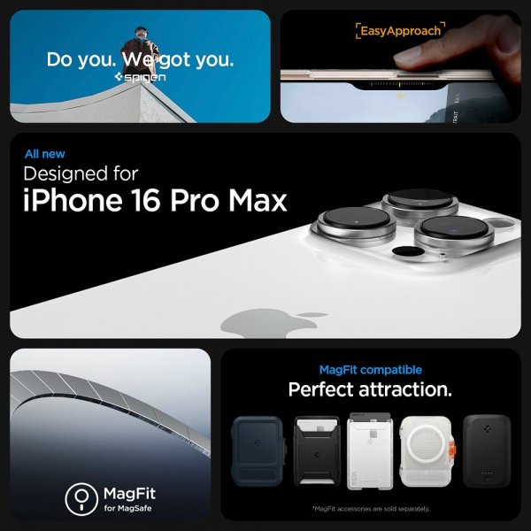 Spigen iPhone 16 Pro Max Deksel Thin Fit T MagFit Clear White
