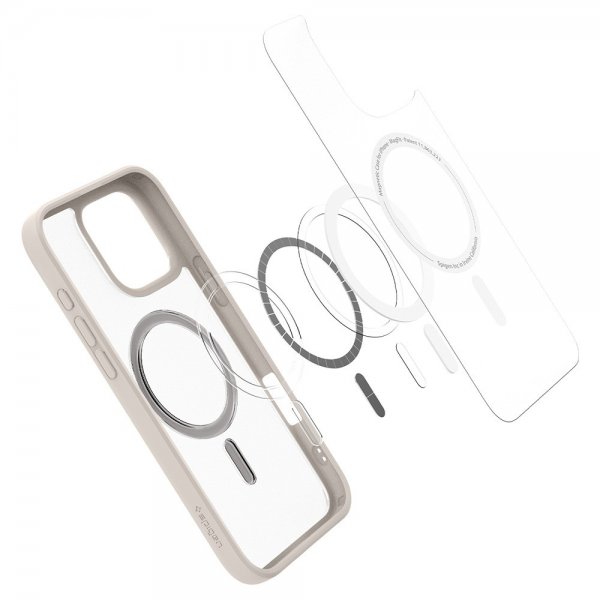 Spigen iPhone 16 Pro Max Deksel Ultra Hybrid MagFit Frost Natural Titanium