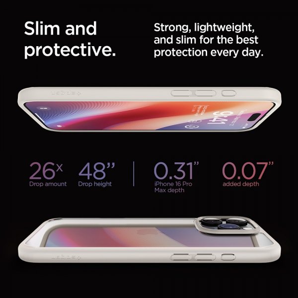 Spigen iPhone 16 Pro Max Deksel Ultra Hybrid Natural Titanium