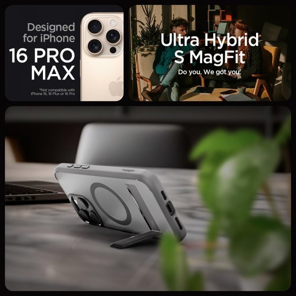 Spigen iPhone 16 Pro Max Deksel Ultra Hybrid S MagFit Frost Gray