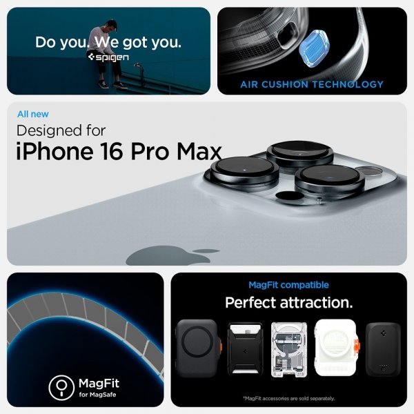 Spigen iPhone 16 Pro Max Deksel Ultra Hybrid T MagFit Clear White