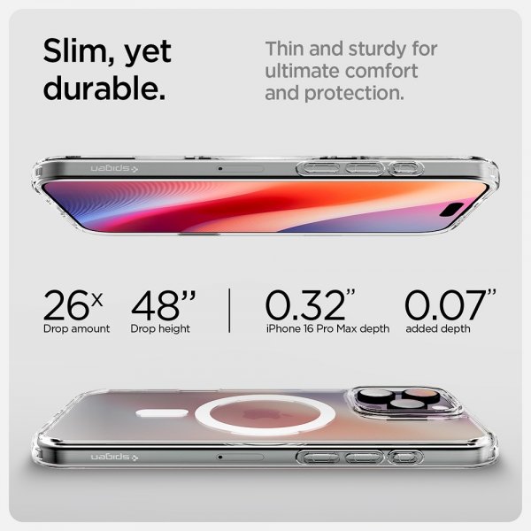 Spigen iPhone 16 Pro Max Deksel Ultra Hybrid T MagFit Clear White