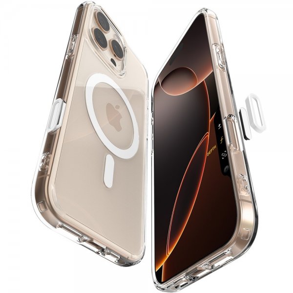 Spigen iPhone 16 Pro Max Deksel Ultra Hybrid T MagFit Clear White