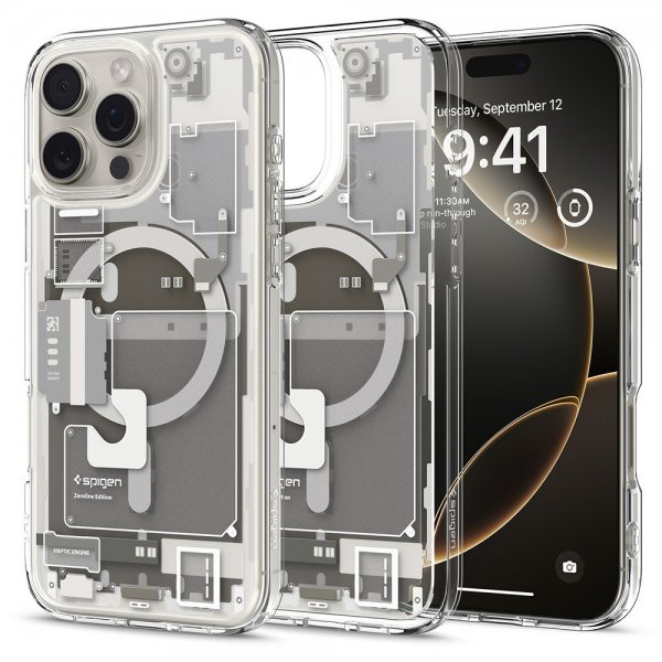 Spigen iPhone 16 Pro Max Deksel Ultra Hybrid Zero One MagFit Natural Titanium