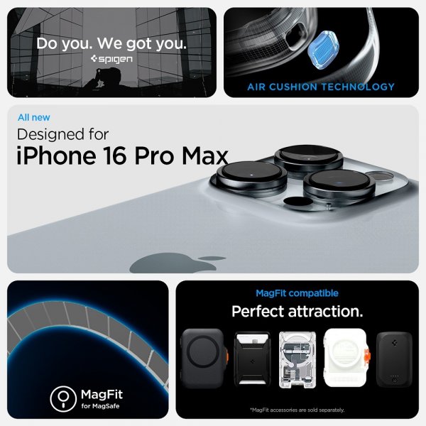 Spigen iPhone 16 Pro Max Deksel Ultra Hybrid Zero One MagFit Hvit