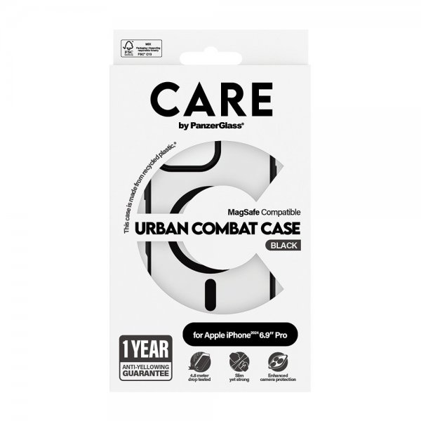 CARE by PanzerGlass iPhone 16 Pro Max Deksel Urban Combat MagSafe Svart