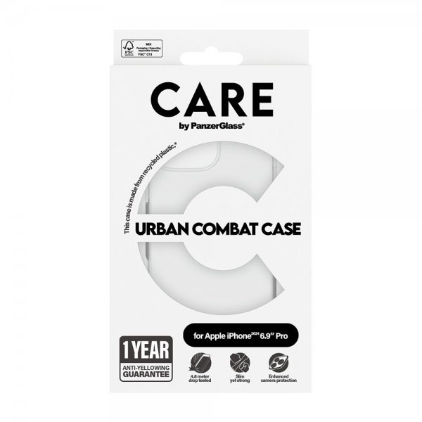CARE by PanzerGlass iPhone 16 Pro Max Deksel Urban Combat Transparent