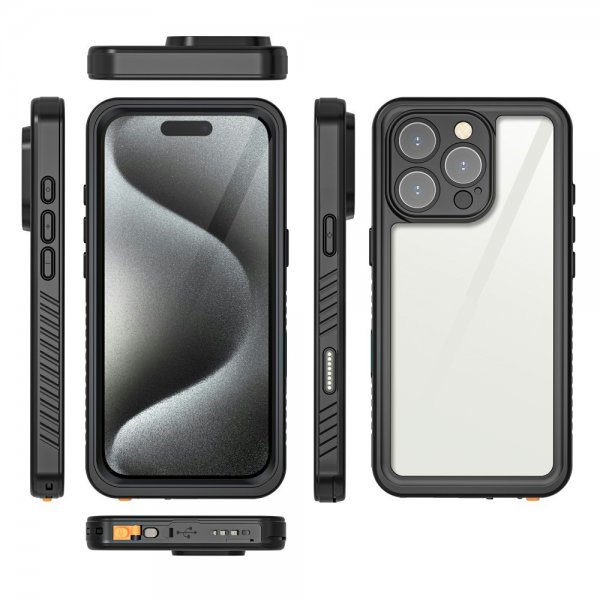 Redpepper iPhone 16 Pro Max Deksel Vanntett IP68 Svart