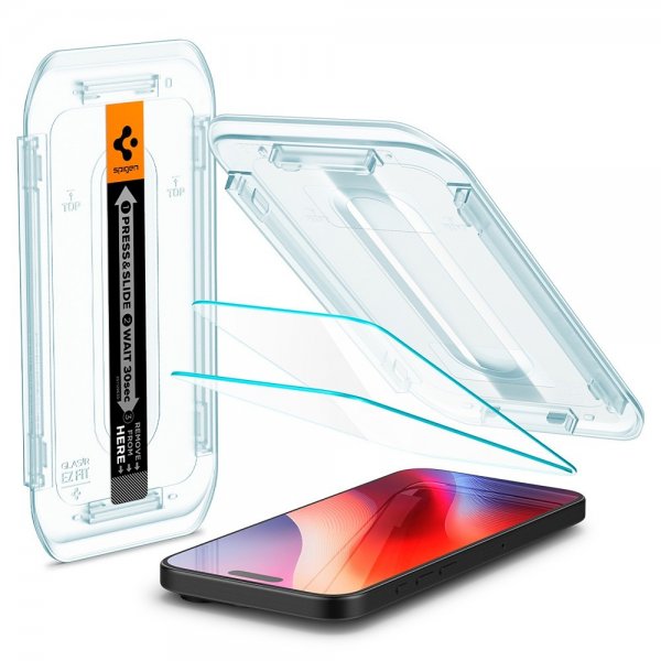 Spigen iPhone 16 Pro Max/iPhone 17 Pro Max Skjermbeskytter GLAS.tR EZ Fit 2-pakning