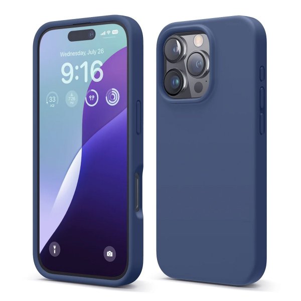 Rvelon iPhone 16 Pro Deksel Silikon Blå
