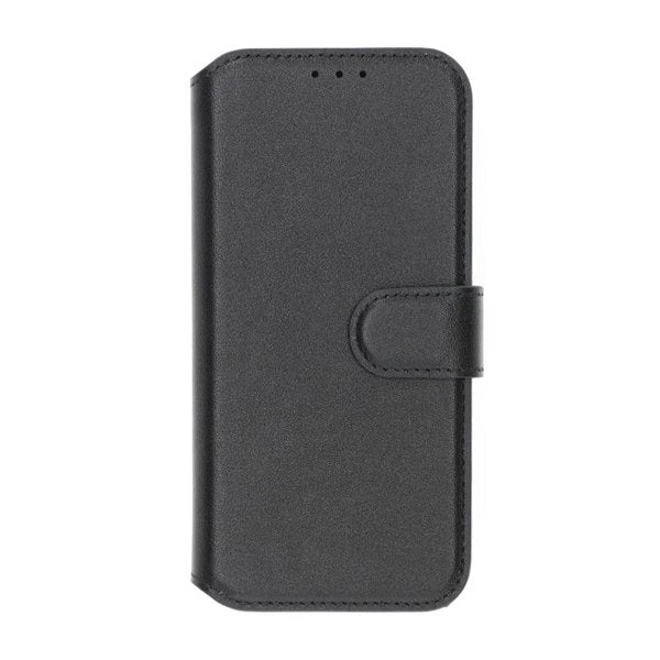 Rvelon iPhone 16 Pro Etui Ekte skinn Kortlommer Svart