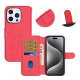 Rvelon iPhone 16 Pro Etui Detachable Wallet Case Rød