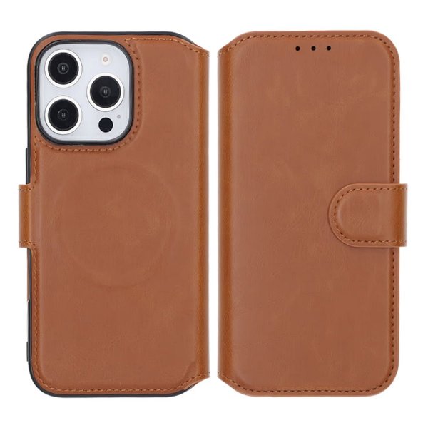Rvelon iPhone 16 Pro Etui 4 Kortlomme MagSafe Brun