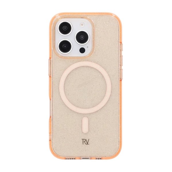 Rvelon iPhone 16 Pro Deksel Glitter MagSafe Gull