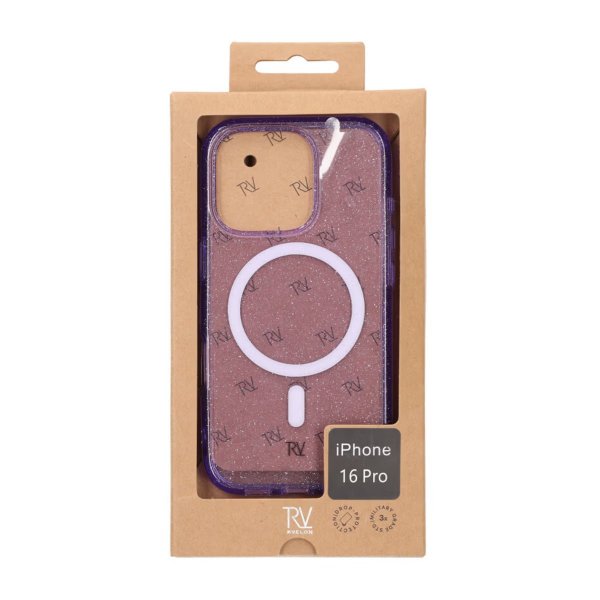 Rvelon iPhone 16 Pro Deksel Glitter MagSafe Lilla