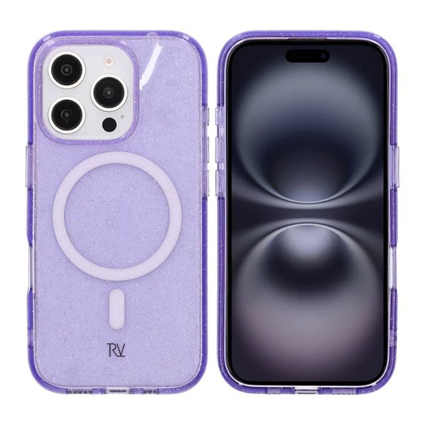 Rvelon iPhone 16 Pro Deksel Glitter MagSafe Lilla
