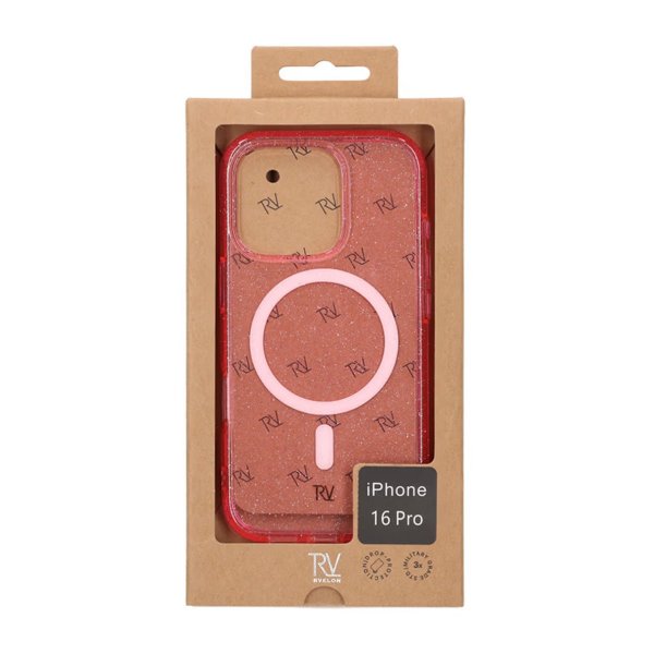 Rvelon iPhone 16 Pro Deksel Glitter MagSafe Rosa