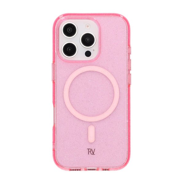 Rvelon iPhone 16 Pro Deksel Glitter MagSafe Rosa