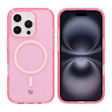 Rvelon iPhone 16 Pro Deksel Glitter MagSafe Rosa