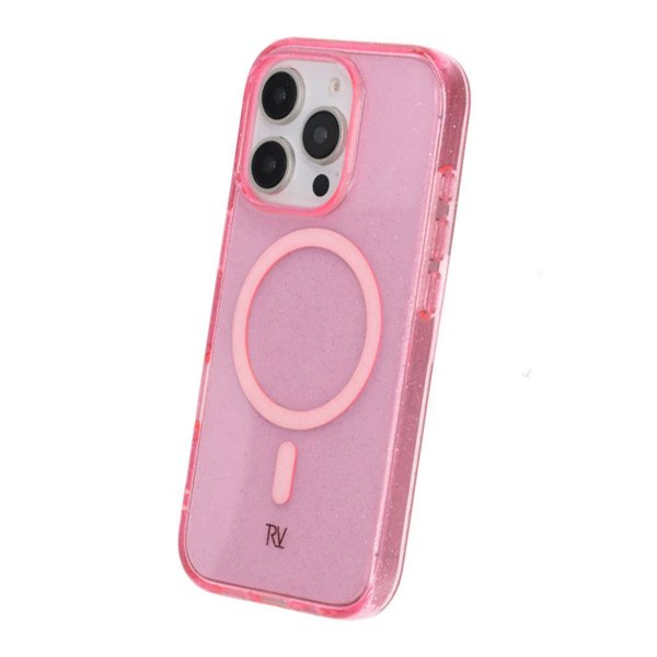 Rvelon iPhone 16 Pro Deksel Glitter MagSafe Rosa