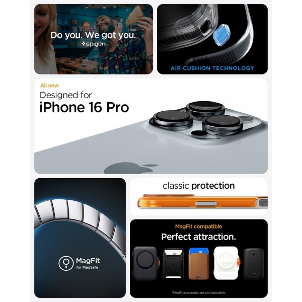 Spigen iPhone 16 Pro Deksel Classic C1 MagFit Tangerine