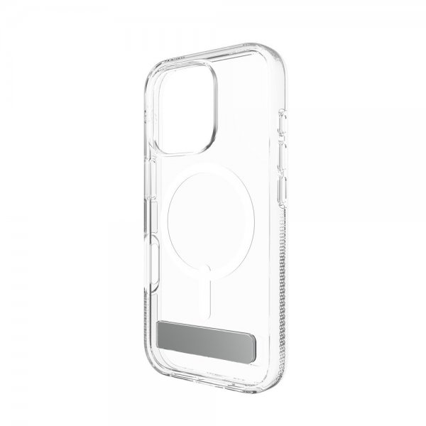 Zagg iPhone 16 Pro Deksel Crystal Palace Snap Kickstand Transparent
