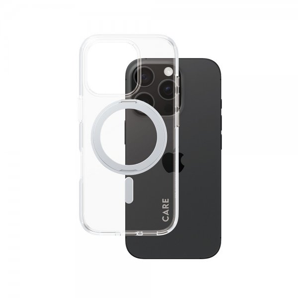 CARE by PanzerGlass iPhone 16 Pro Deksel Kickstand MagSafe Sølv