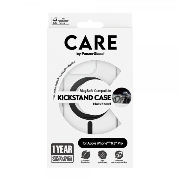 CARE by PanzerGlass iPhone 16 Pro Deksel Kickstand MagSafe Svart