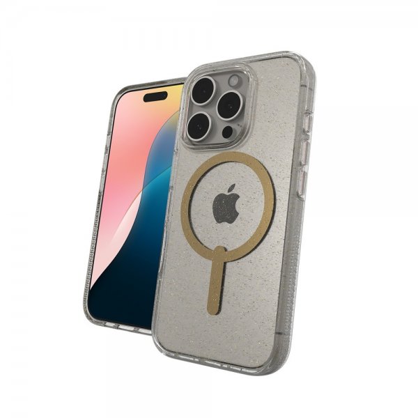 Zagg iPhone 16 Pro Deksel Milan Snap Gold Glitter