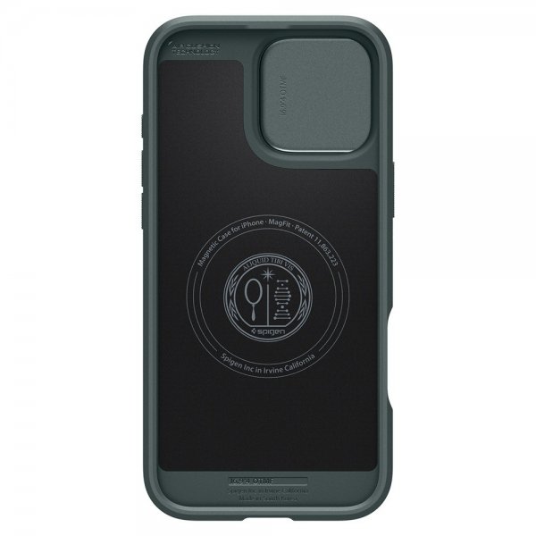 Spigen iPhone 16 Pro Deksel Optik Armor MagFit Abyss Green