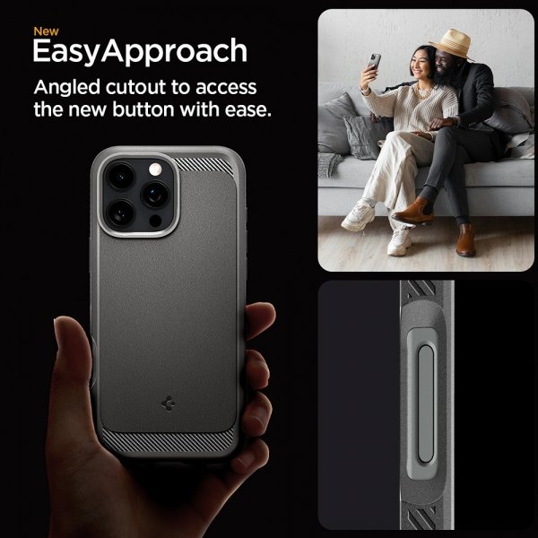 Spigen iPhone 16 Pro Deksel Rugged Armor MagFit Grå