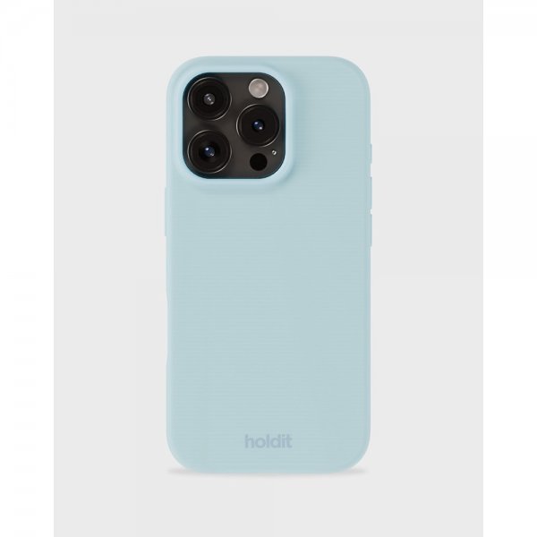 holdit iPhone 16 Pro Deksel Silikon Mineral Blue