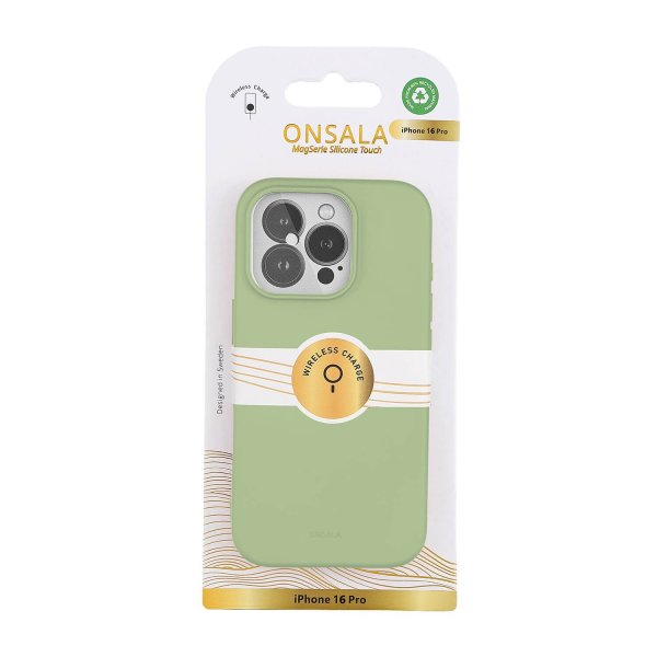 Onsala iPhone 16 Pro Deksel Silicone Touch Lime