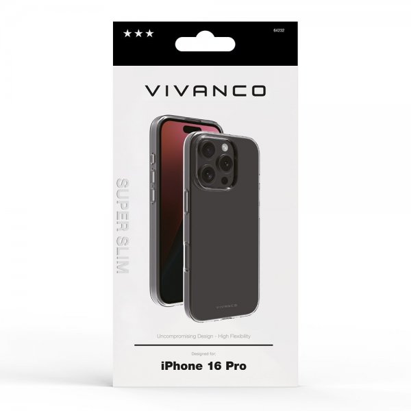 Vivanco iPhone 16 Pro Deksel Super Slim Transparent