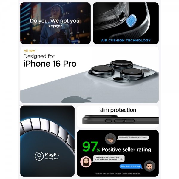Spigen iPhone 16 Pro Deksel Thin Fit MagFit Svart