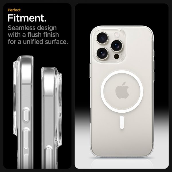 Spigen iPhone 16 Pro Deksel Thin Fit T MagFit Clear White